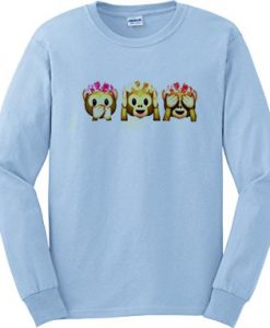 Flower Crown Monkey Emoji Sweatshirt