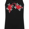 Rose Embroidere Velvet Bodycon Tanktop