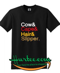 Cow Cape Hair Slipper T-Shirt