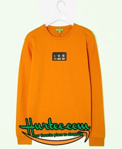 Patch Aesthetic Printed Gold Yellow Sweatshirt