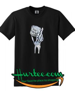 Skeleton Hand Holding A Stack of Money T-Shirt