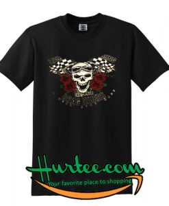 skull roses drag riders real road race t shirt