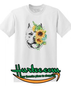 Pitbull Face Flower Shirt Pitbull Mom Gift Pittie Mom T Shirt