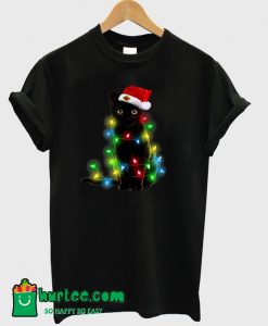 Black Cat Christmas T-Shirt