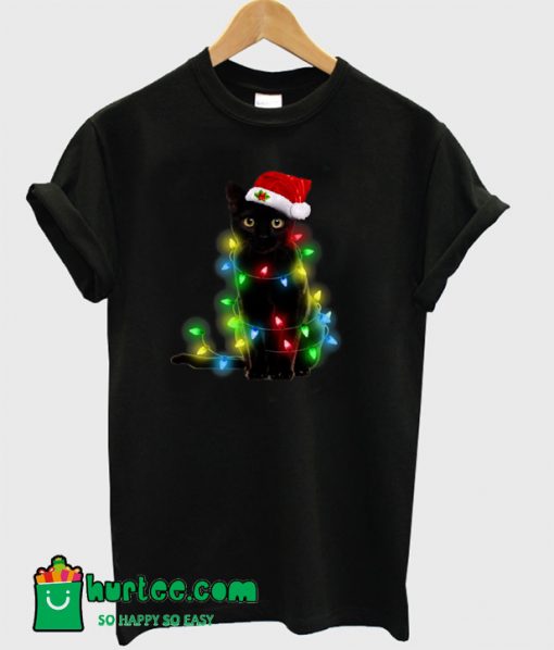 Black Cat Christmas T-Shirt