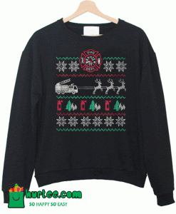 Fire Engine Ugly Christmas Sweatshirt