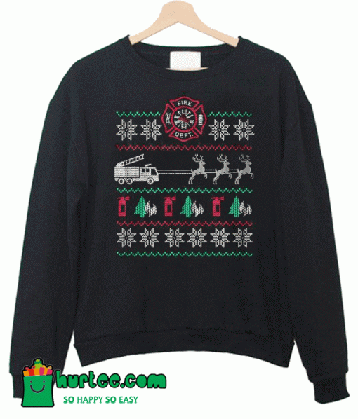 Fire Engine Ugly Christmas Sweatshirt