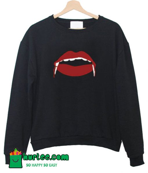 Halloween Red Lips Vampire Kiss Sweatshirt