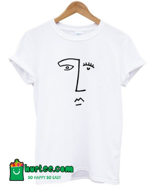 Artistic Line Drawing Abstract Face T-Shirt