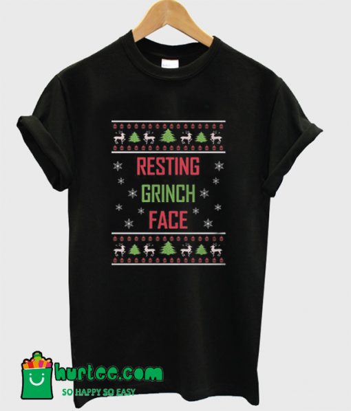 Resting Grinch Face Christmas T-Shirt