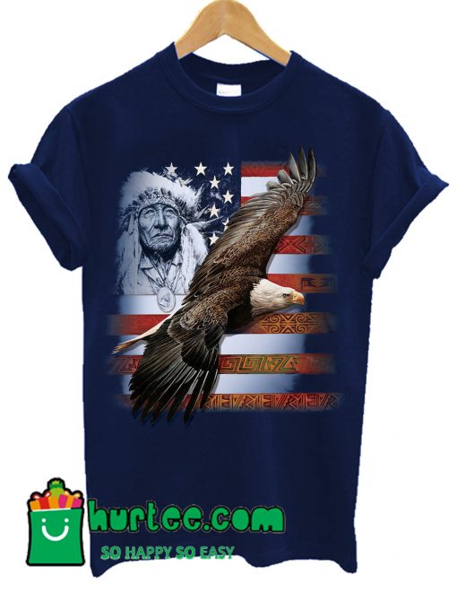 The Mountain Spirit Of America Eagle Indian Flag Native T shirt