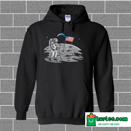 Astronaut Golf Flag Moon Hoodie