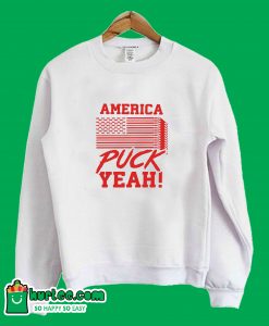 America Puck Yeah Hockey Flag Sweatshirt