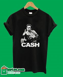 Johnny Cash Posed With Guitar Giving The Middle Finger T-Shirt