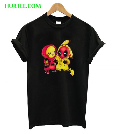 Baby Pikachu Pokemon and Deadpool T-Shirt