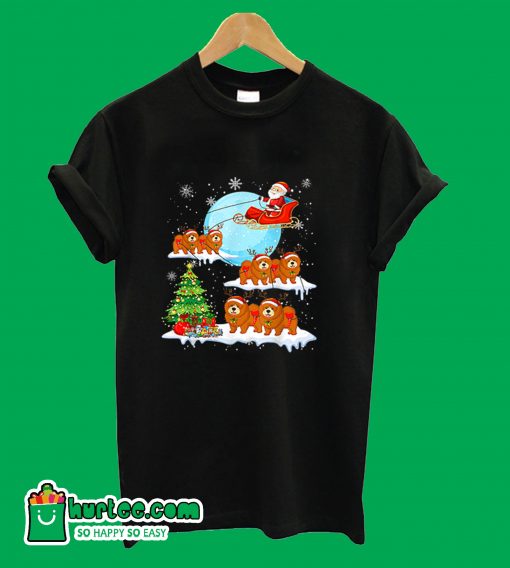Chow Chow Reindeer Christmas Santa Claus T-Shirt