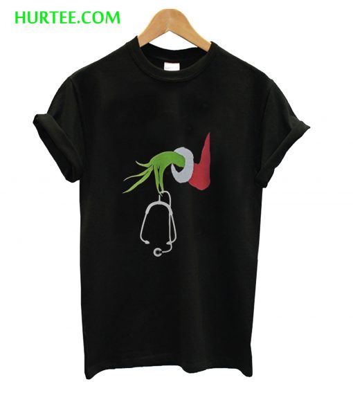 Grinch Hand Christmas Nurse T-Shirt