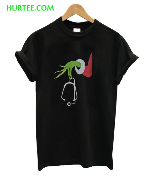 Grinch Hand Christmas Nurse T-Shirt