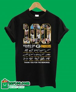 100 Years Of Green Bay Packers 1919 2019 Thank You For The Memories T-shirt