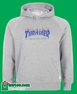 Thrasher Magazine Patriot Flame Ash Heather Hoodie