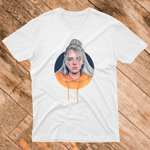 Billie Eilish With Orange Hoodie T Shirt