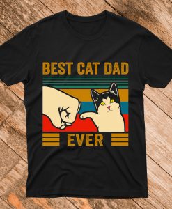 Vintage Best Cat Dad Ever Bump Short-Sleeve Unisex T Shirt