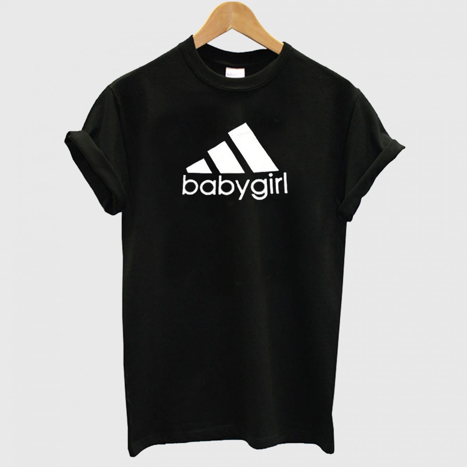 Babygirl adidas logo black T Shirt