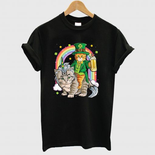 Caticorn Cat Unicorn Leprechaun St Patricks Day T Shirt