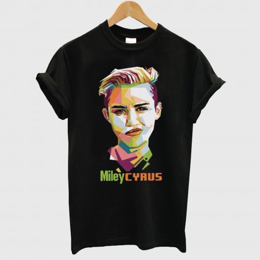 Geometric Celebrity Miley Cyrus T Shirt