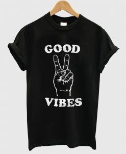 Good Vibes White Peace T Shirt