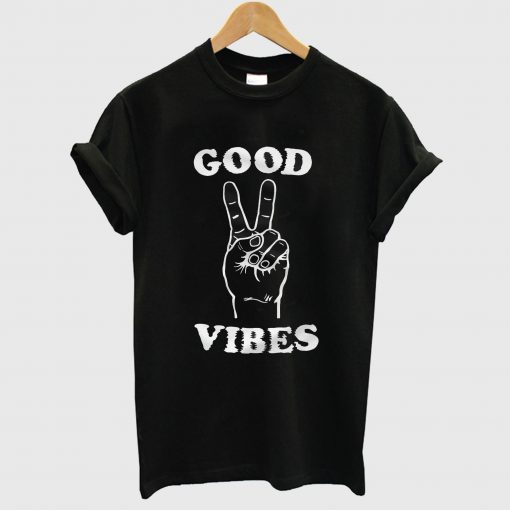 Good Vibes White Peace T Shirt