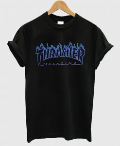 Thrasher Blue Flames T Shirt