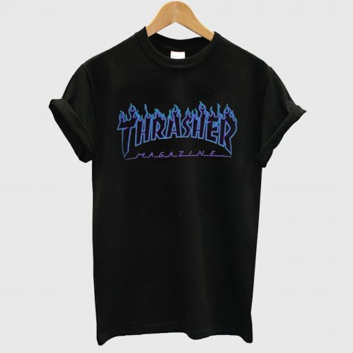 Thrasher Blue Flames T Shirt