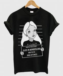 Twisted Punk Disney Alice in Wonderland Mugshot T Shirt