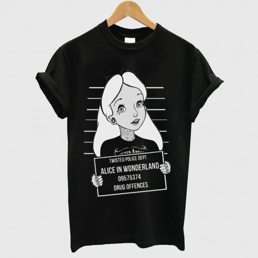 Twisted Punk Disney Alice in Wonderland Mugshot T Shirt