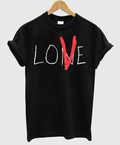 Vlone 'Lone Love' NYC Red on Black T Shirt