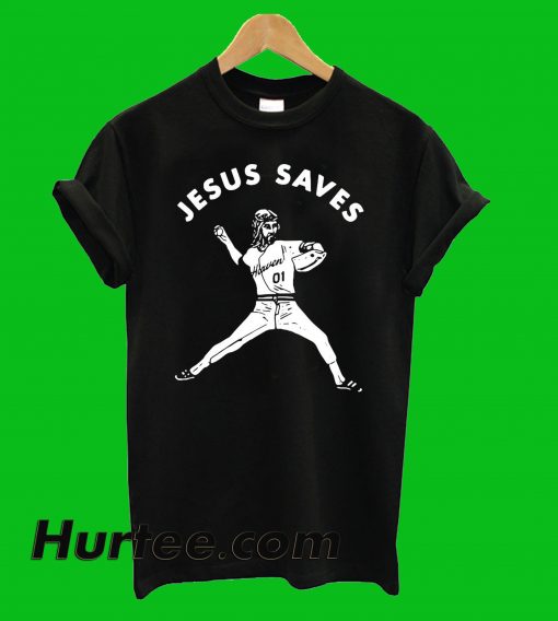 Jesus Saves Baseball T-Shirt