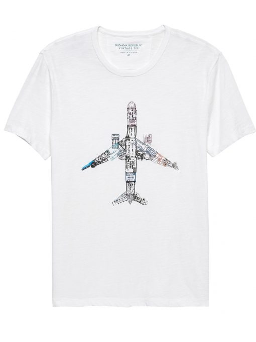 Banana Republic White Airplane T-shirt