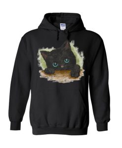 Black Cat with Blue Eyes Hoodie