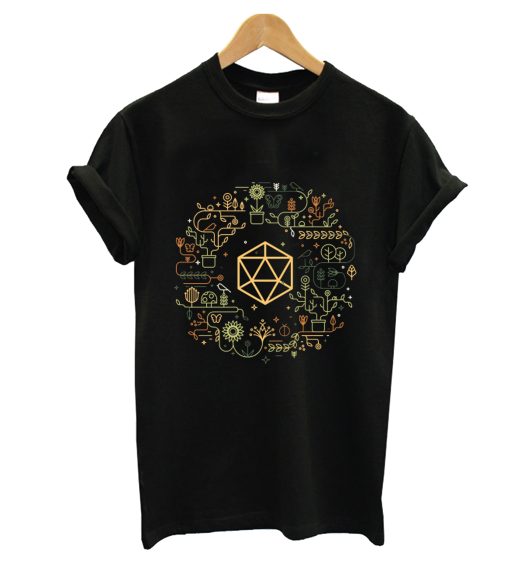 Druid's Polyhedral D20 Dice Set Tabletop Roleplaying RPG Gaming Addict T-Shirt