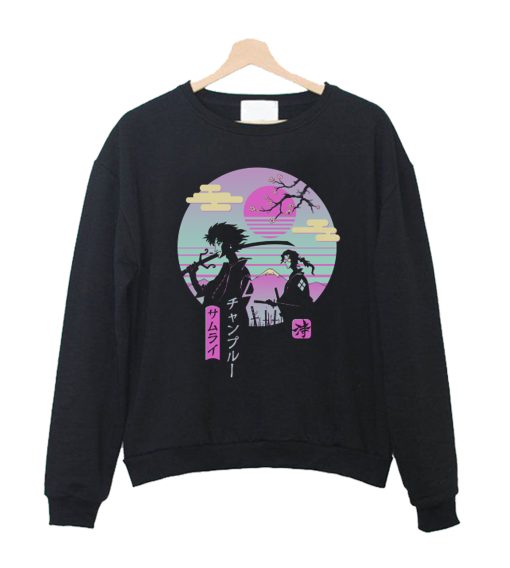 Samurai Chillhop Back Print Crewneck Sweatshirt