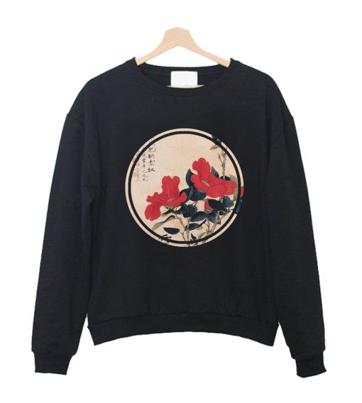 Old japanese flower painting Sweatshirt