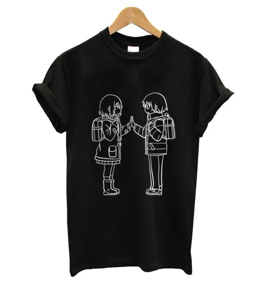 erased anime characters kayo hinazuki and satoru fujinuma black T-Shirt