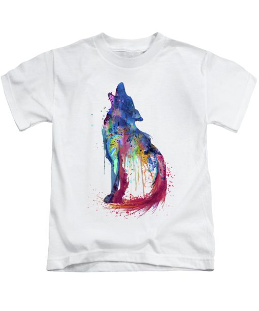 Watercolor Howling Wolf T-shirt