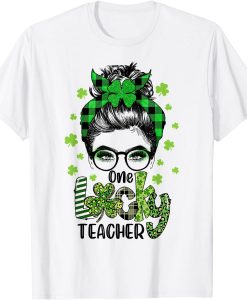 Lucky Teacher St.Patrick Day white T-shirt