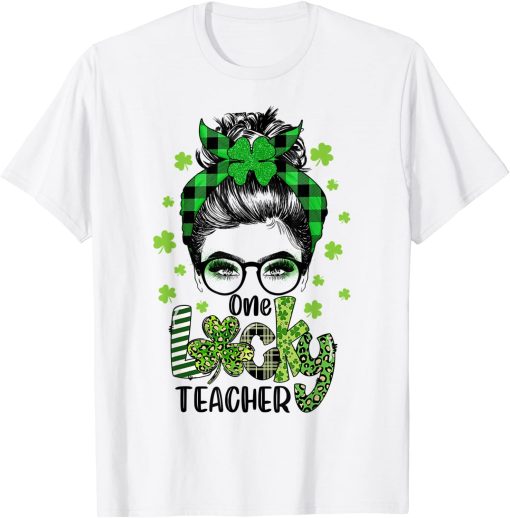 Lucky Teacher St.Patrick Day white T-shirt