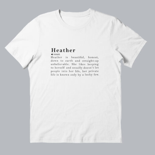 Heather Name Definition Meaning T-Shirt SD